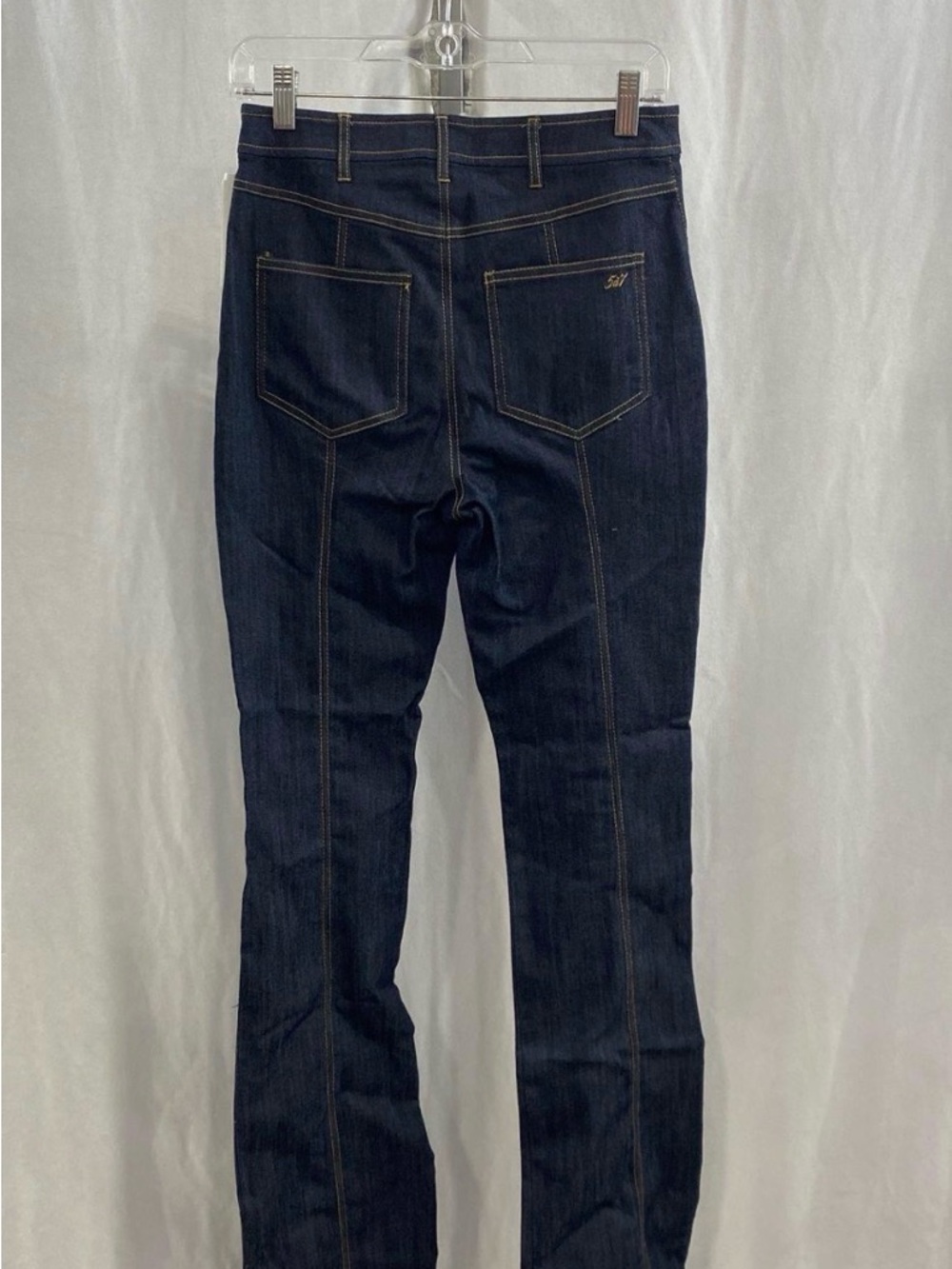 cinq a sept Dark Blue Skinny Jeans with Contrast Stitching - Picture 2 of 3